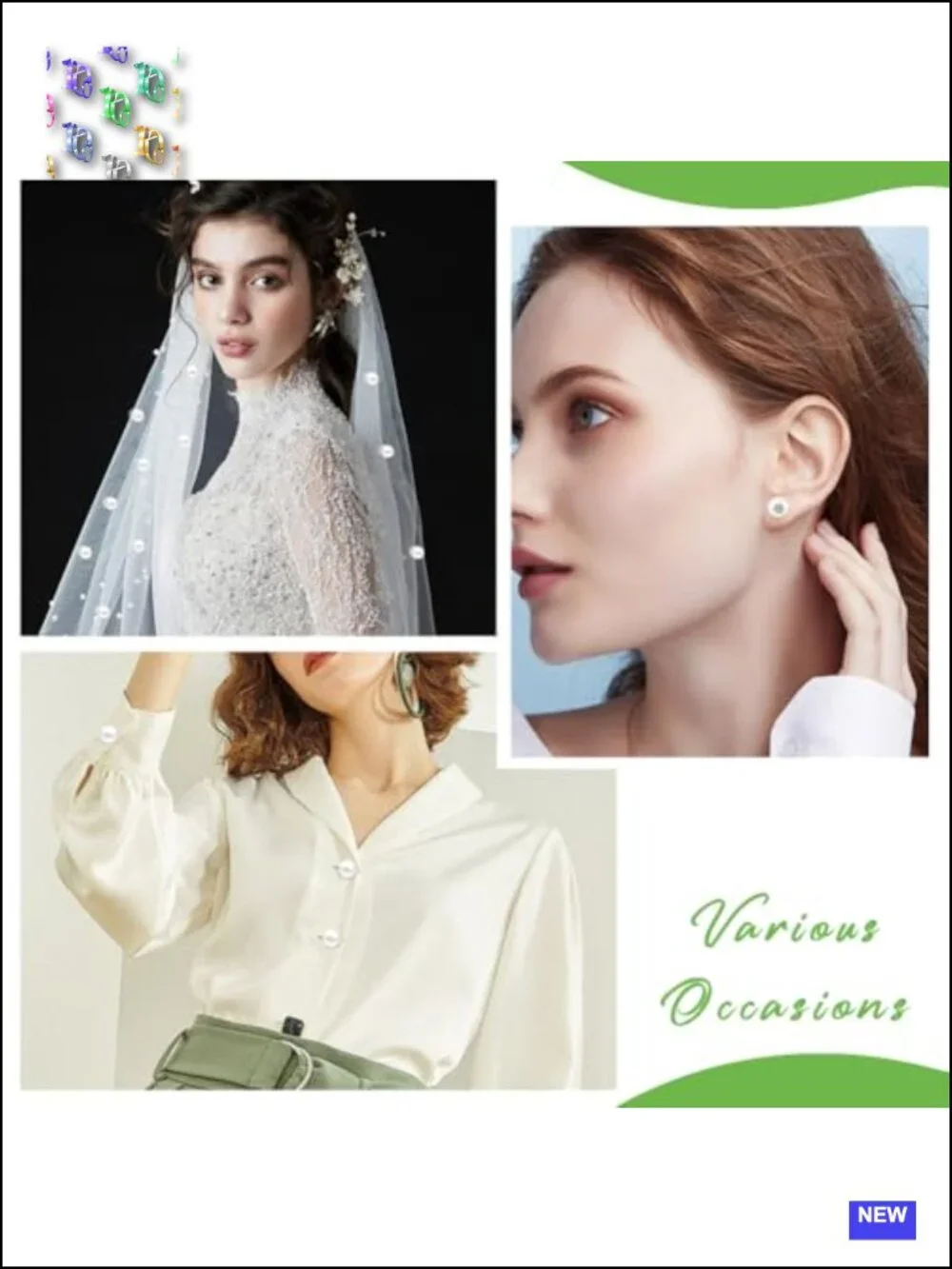 Double Sided Pearl Veil Weights 12 Pairs Hair Pins Outdoor Wedding
